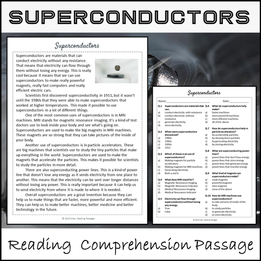 Superconductors Reading Comprehension Passage and Questions | Printable PDF