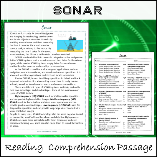 Sonar Reading Comprehension Passage and Questions | Printable PDF