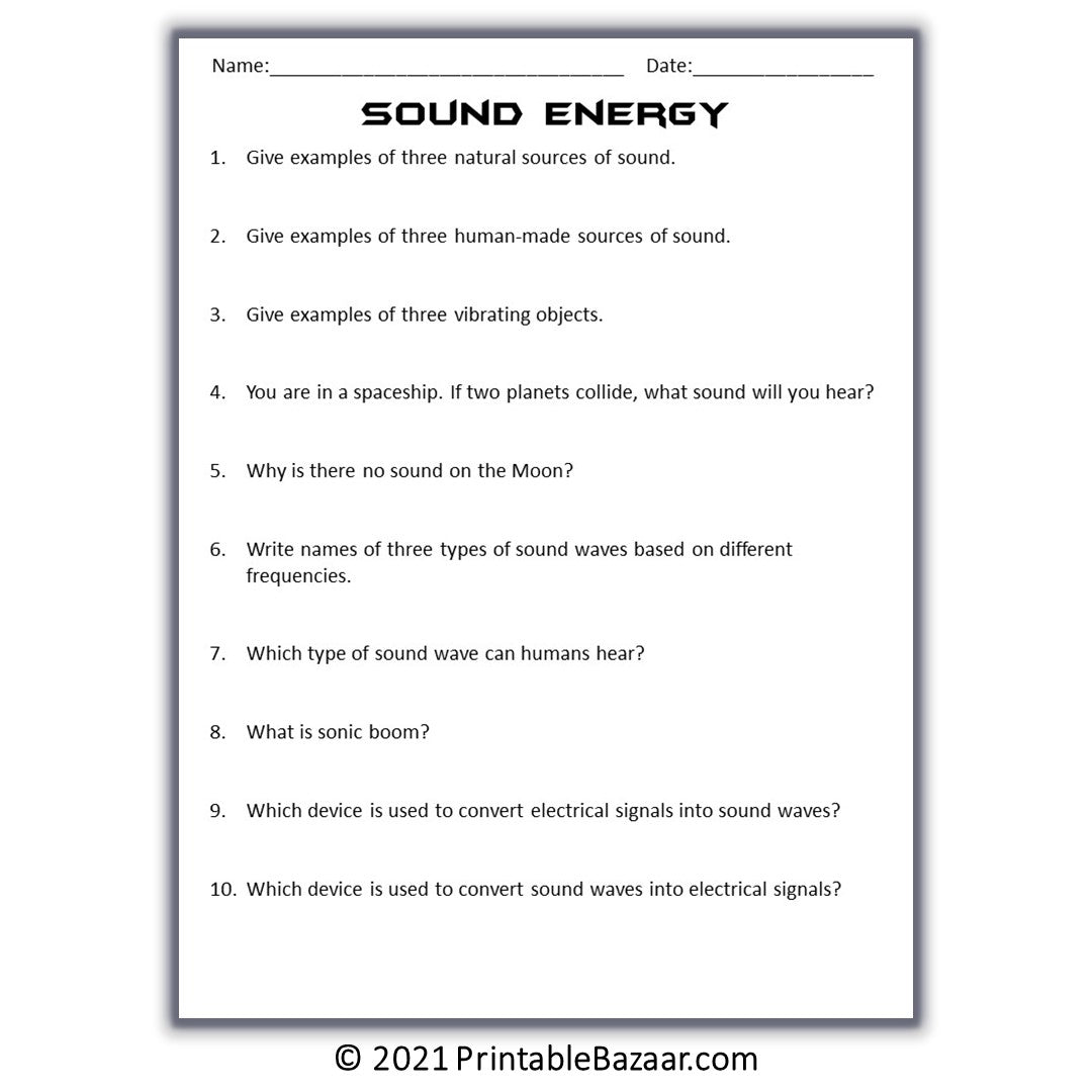 Sound Energy Reading Comprehension Passage and Questions