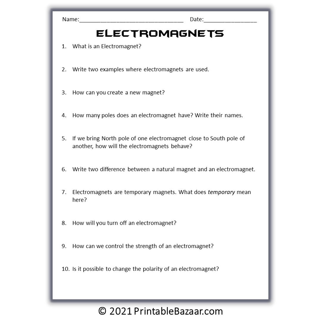 Electromagnets Reading Comprehension Passage and Questions