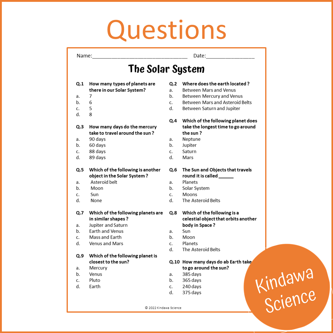 The Solar System Reading Comprehension Passage and Questions | Printable PDF