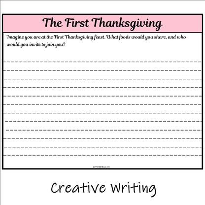 The First Thanksgiving | Main Idea and Supporting Details Reading Passage and Questions