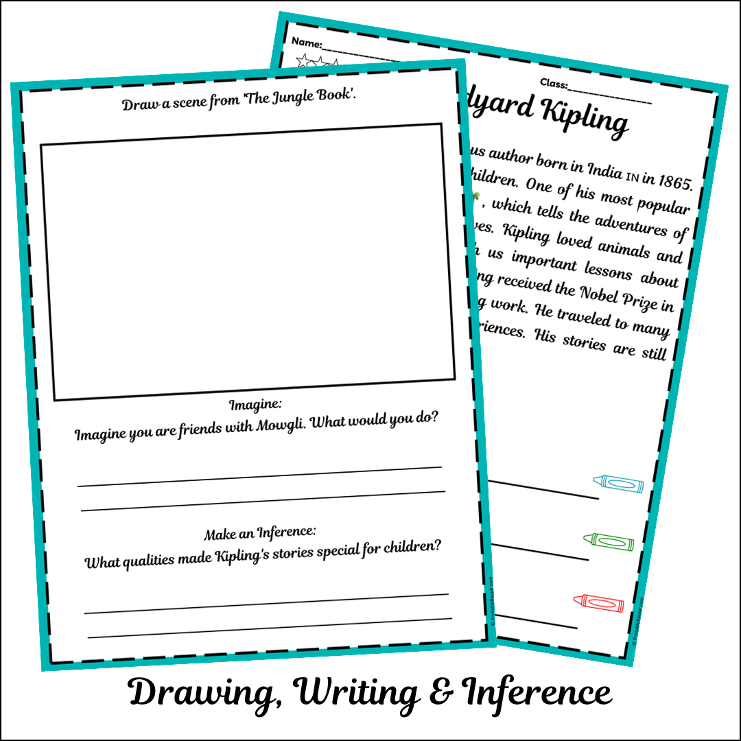 Rudyard Kipling | Short Reading Comprehension Creative Worksheet