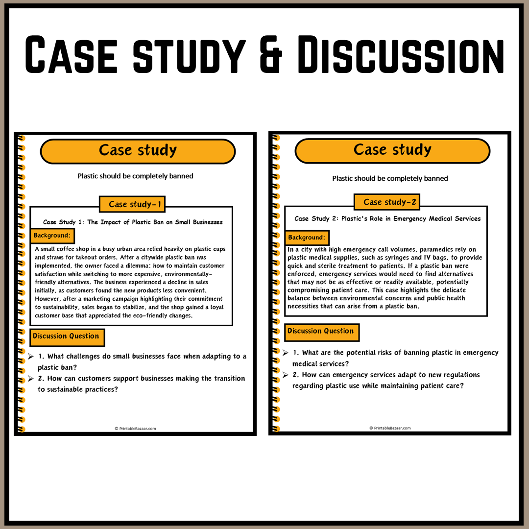 Plastic should be completely banned | Debate Case Study Worksheet