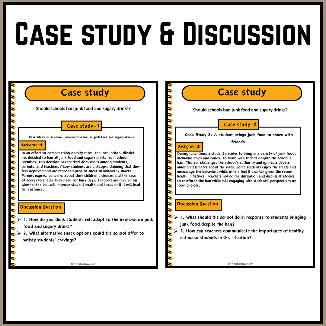 Should schools ban junk food and sugary drinks? | Debate Case Study Worksheet