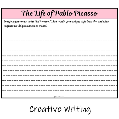 The Life of Pablo Picasso | Main Idea and Supporting Details Reading Passage and Questions