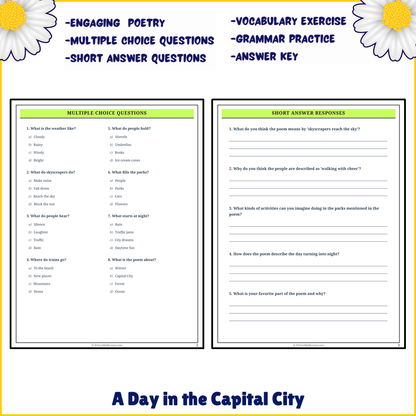 A Day in the Capital City | Poem Grammar Worksheet Printable Activity