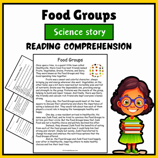 Food Groups | Science Story Reading Comprehension Activity