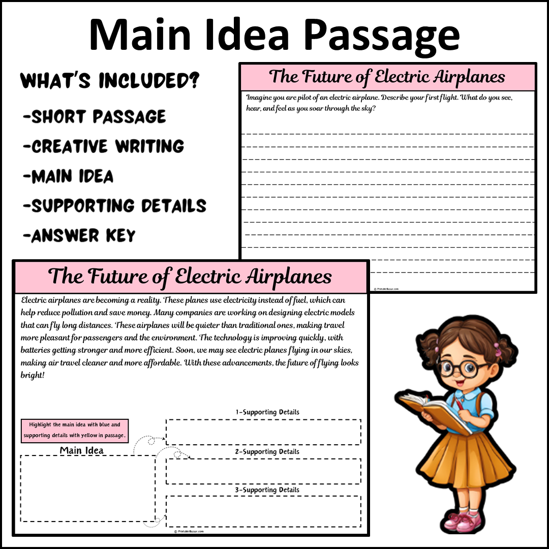 The Future of Electric Airplanes | Main Idea and Supporting Details Reading Passage and Questions