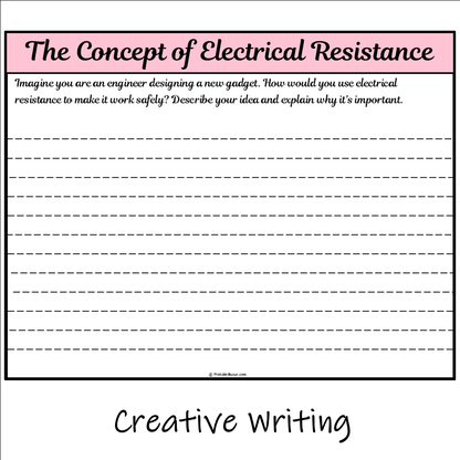 The Concept of Electrical Resistance | Main Idea and Supporting Details Reading Passage and Questions