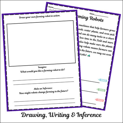 Farming Robots | Short Reading Comprehension Creative Worksheet