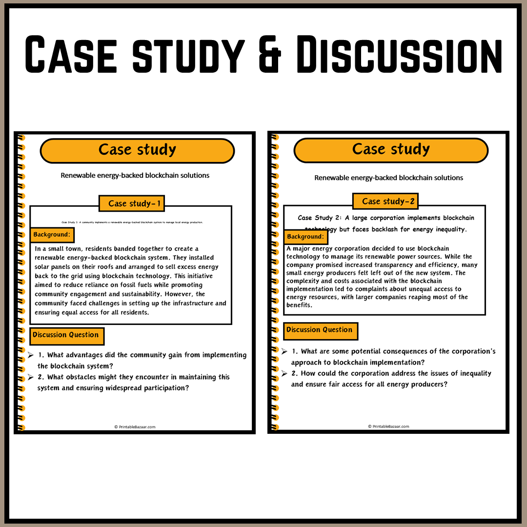 Renewable energy-backed blockchain solutions | Debate Case Study Worksheet