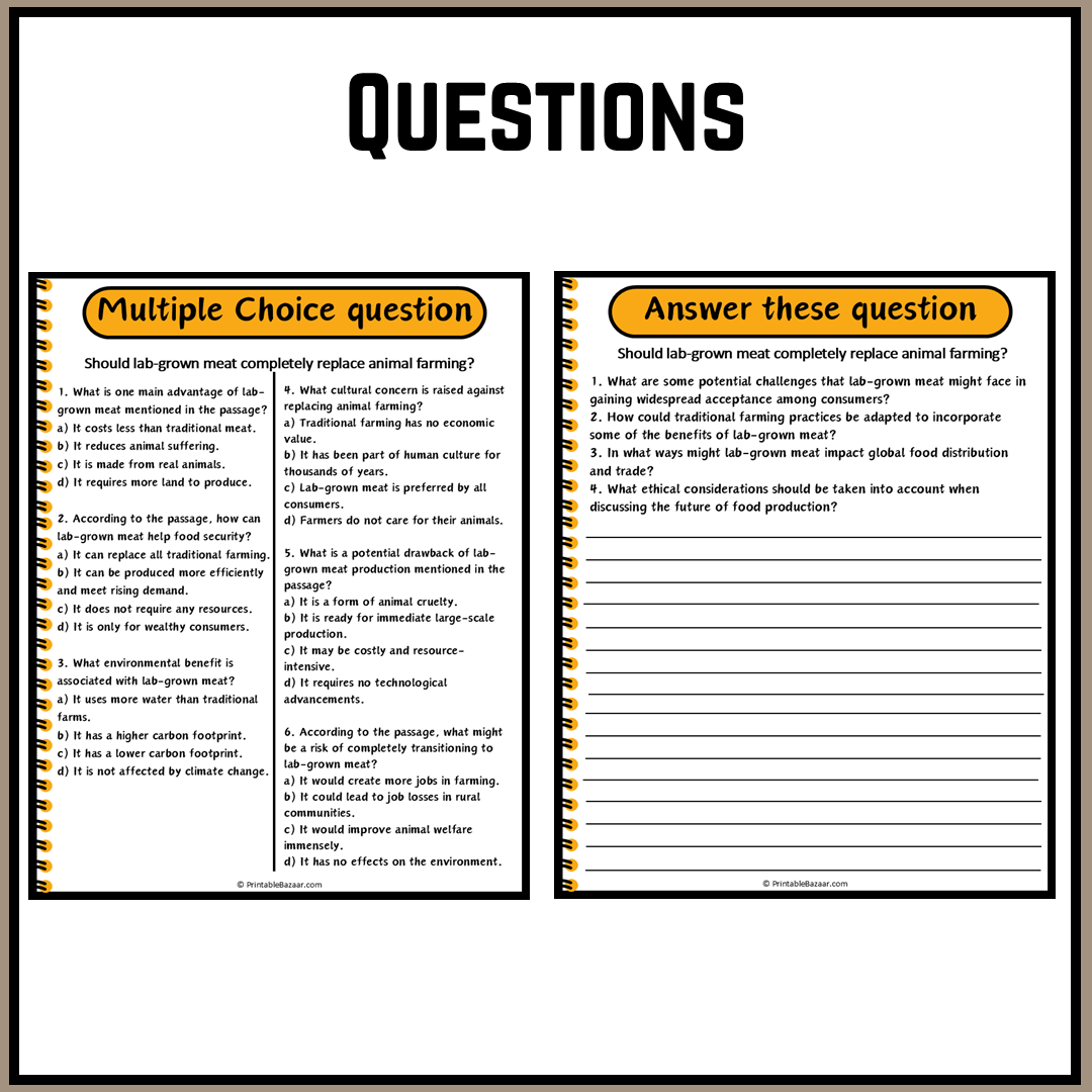 Should lab-grown meat completely replace animal farming? | Debate Case Study Worksheet