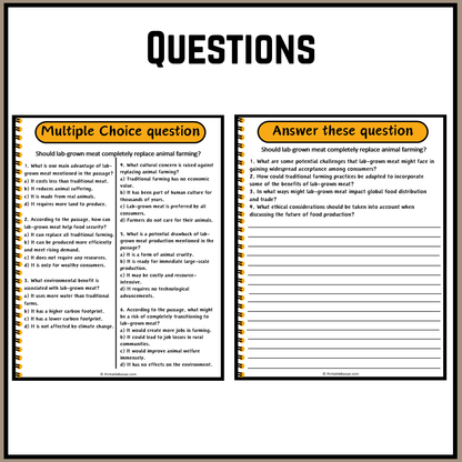 Should lab-grown meat completely replace animal farming? | Debate Case Study Worksheet