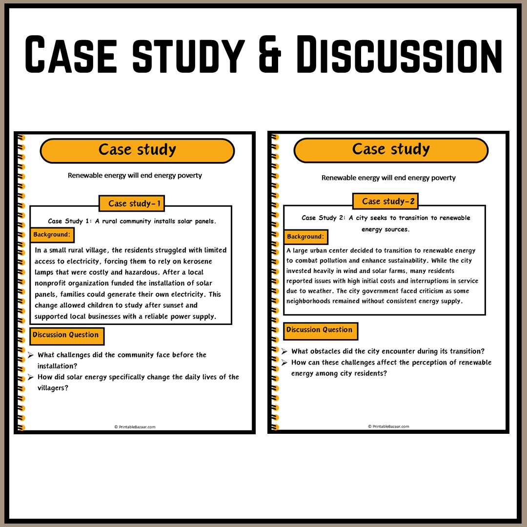 Renewable energy will end energy poverty | Debate Case Study Worksheet