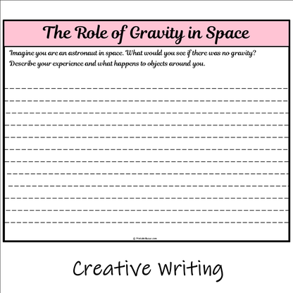 The Role of Gravity in Space | Main Idea and Supporting Details Reading Passage and Questions