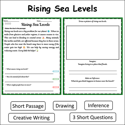Rising Sea Levels | Short Reading Comprehension Creative Worksheet