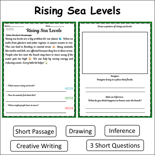 Rising Sea Levels | Short Reading Comprehension Creative Worksheet