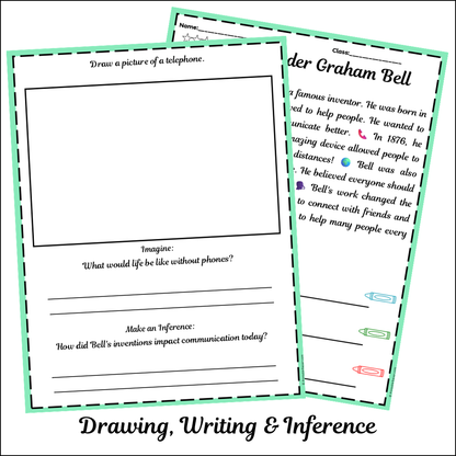 Alexander Graham Bell | Short Reading Comprehension Creative Worksheet
