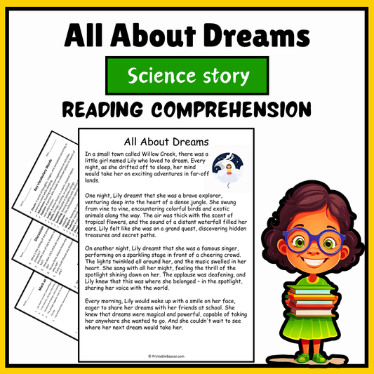 All About Dreams | Science Story Reading Comprehension Activity