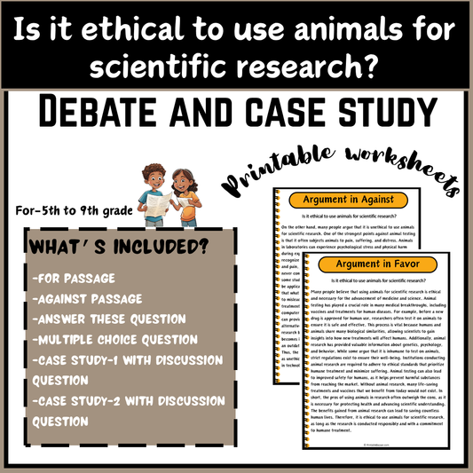 Is it ethical to use animals for scientific research? | Debate Case Study Worksheet