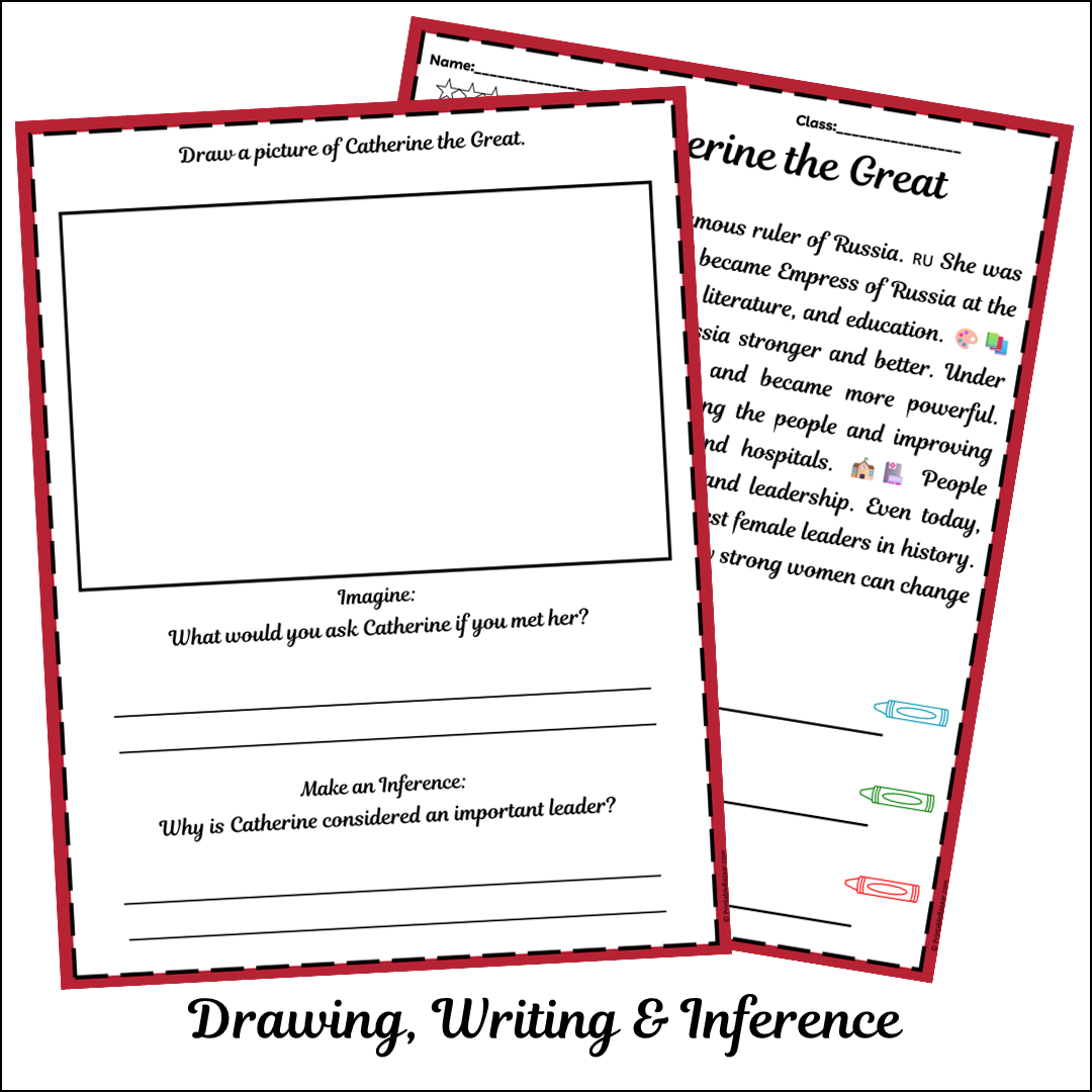 Catherine the Great | Short Reading Comprehension Creative Worksheet