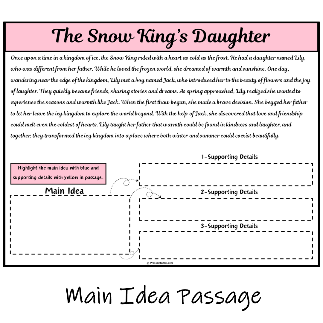 The Snow King’s Daughter | Main Idea and Supporting Details Reading Passage and Questions