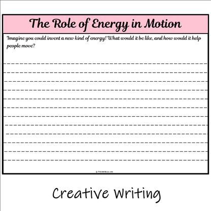 The Role of Energy in Motion | Main Idea and Supporting Details Reading Passage and Questions