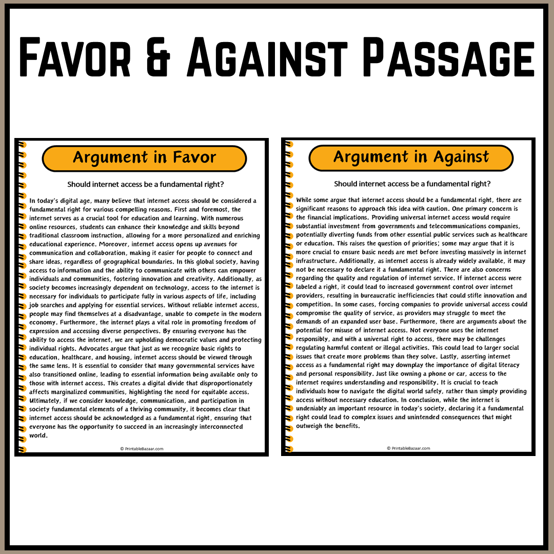 Should internet access be a fundamental right? | Debate Case Study Worksheet