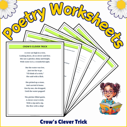 Crow's Clever Trick | Poem Grammar Worksheet Printable Activity