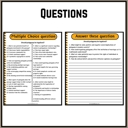 Should polygamy be legalized? | Debate Case Study Worksheet