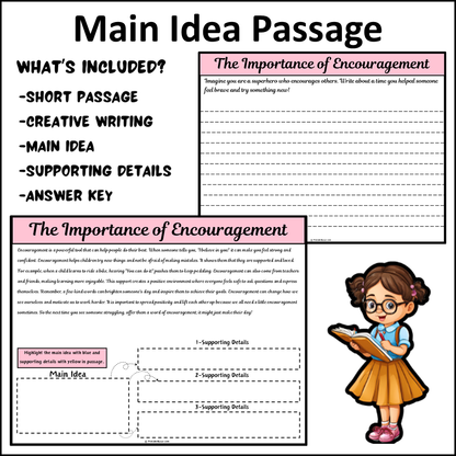 The Importance of Encouragement | Main Idea and Supporting Details Reading Passage and Questions