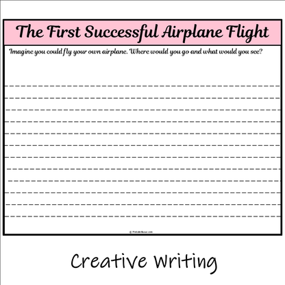 The First Successful Airplane Flight | Main Idea and Supporting Details Reading Passage and Questions