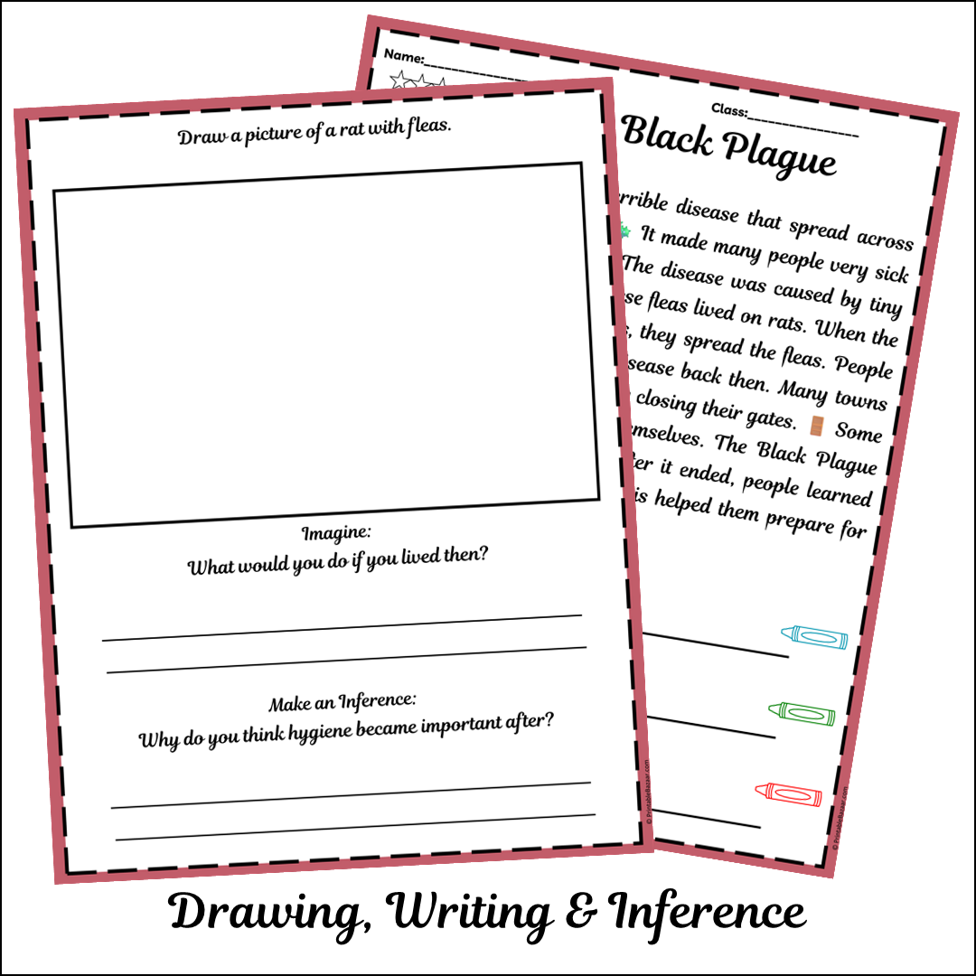 The Black Plague | Short Reading Comprehension Creative Worksheet