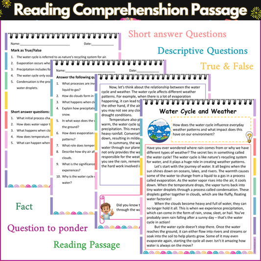 Water Cycle and Weather | Reading Comprehension Passage and Questions