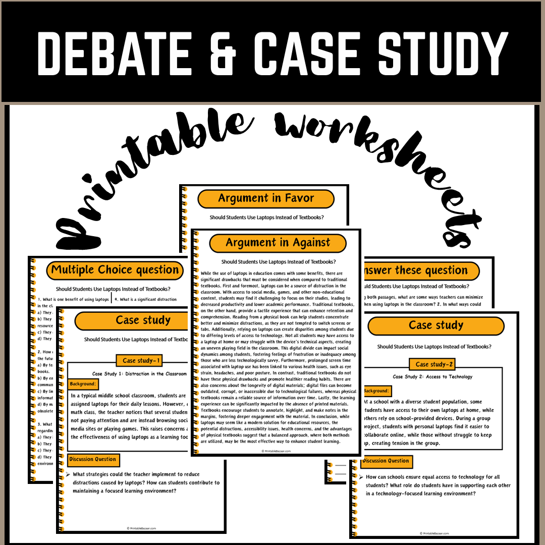 Should Students Use Laptops Instead of Textbooks? | Debate Case Study Worksheet