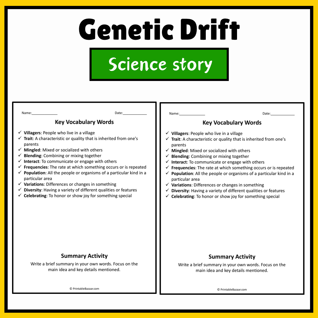 Genetic Drift | Science Story Reading Comprehension Activity