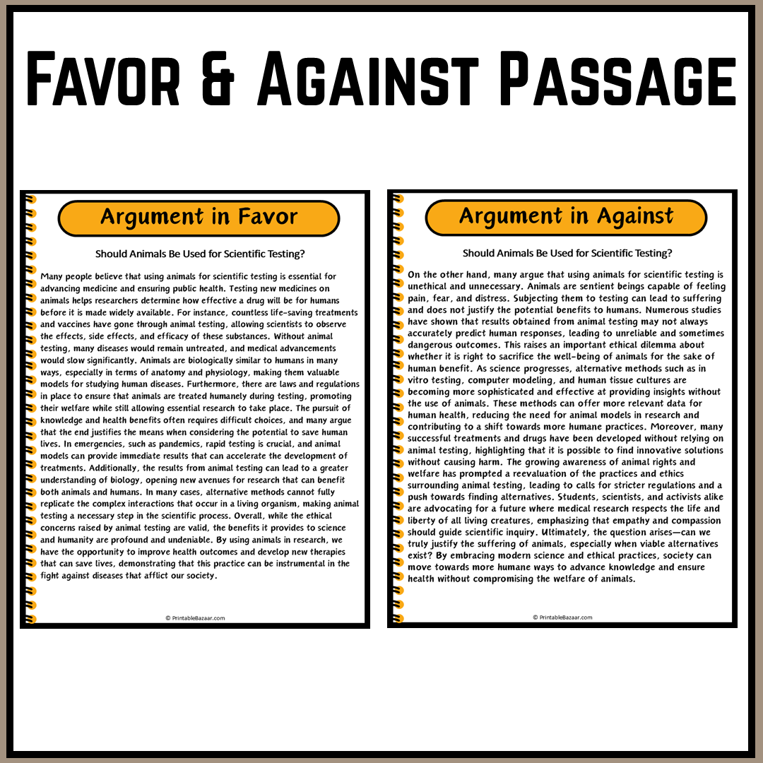 Should Animals Be Used for Scientific Testing? | Debate Case Study Worksheet