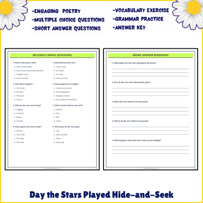 Day the Stars Played Hide-and-Seek | Poem Grammar Worksheet Printable Activity