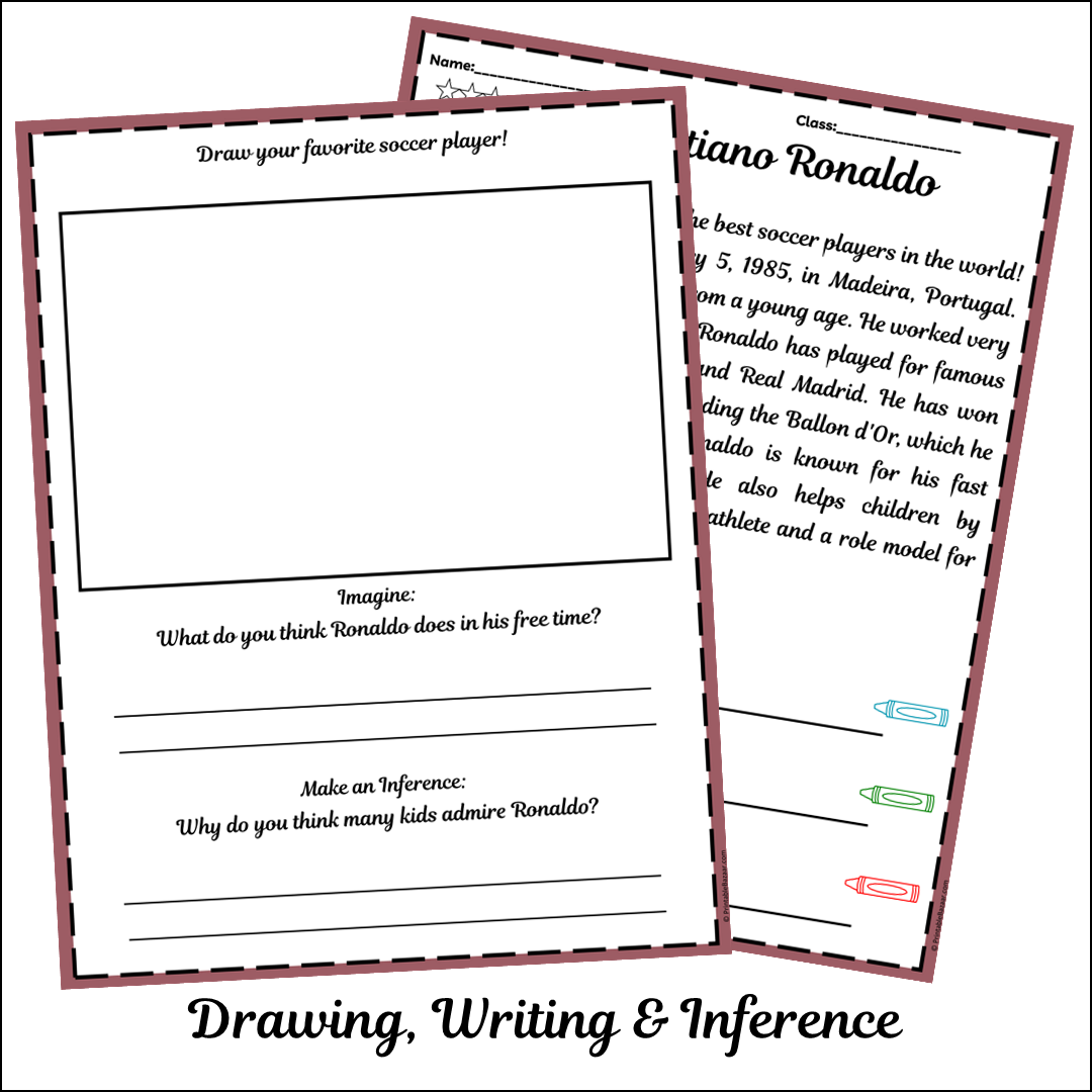 Cristiano Ronaldo | Short Reading Comprehension Creative Worksheet