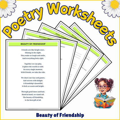 Beauty of Friendship | Poem Grammar Worksheet Printable Activity