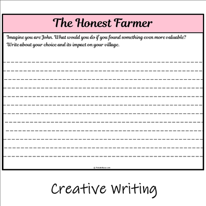 The Honest Farmer | Main Idea and Supporting Details Reading Passage and Questions