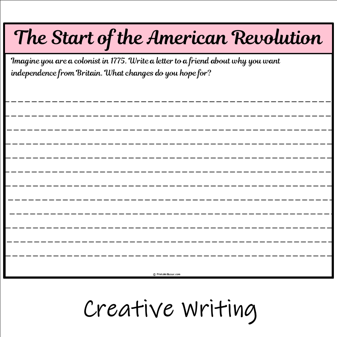 The Start of the American Revolution | Main Idea and Supporting Details Reading Passage and Questions