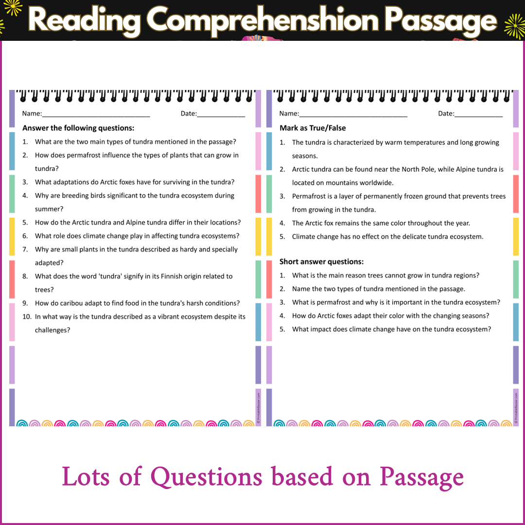 Tundra Ecosystems | Reading Comprehension Passage and Questions