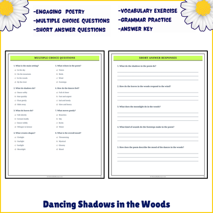 Dancing Shadows in the Woods | Poem Grammar Worksheet Printable Activity