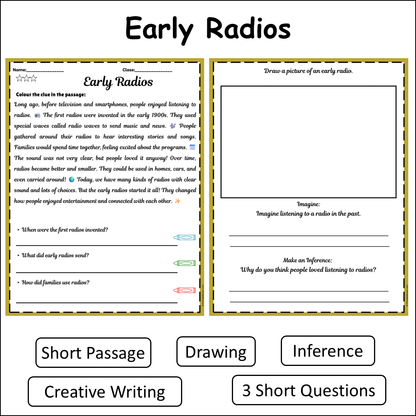 Early Radios | Short Reading Comprehension Creative Worksheet
