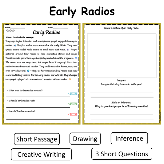 Early Radios | Short Reading Comprehension Creative Worksheet