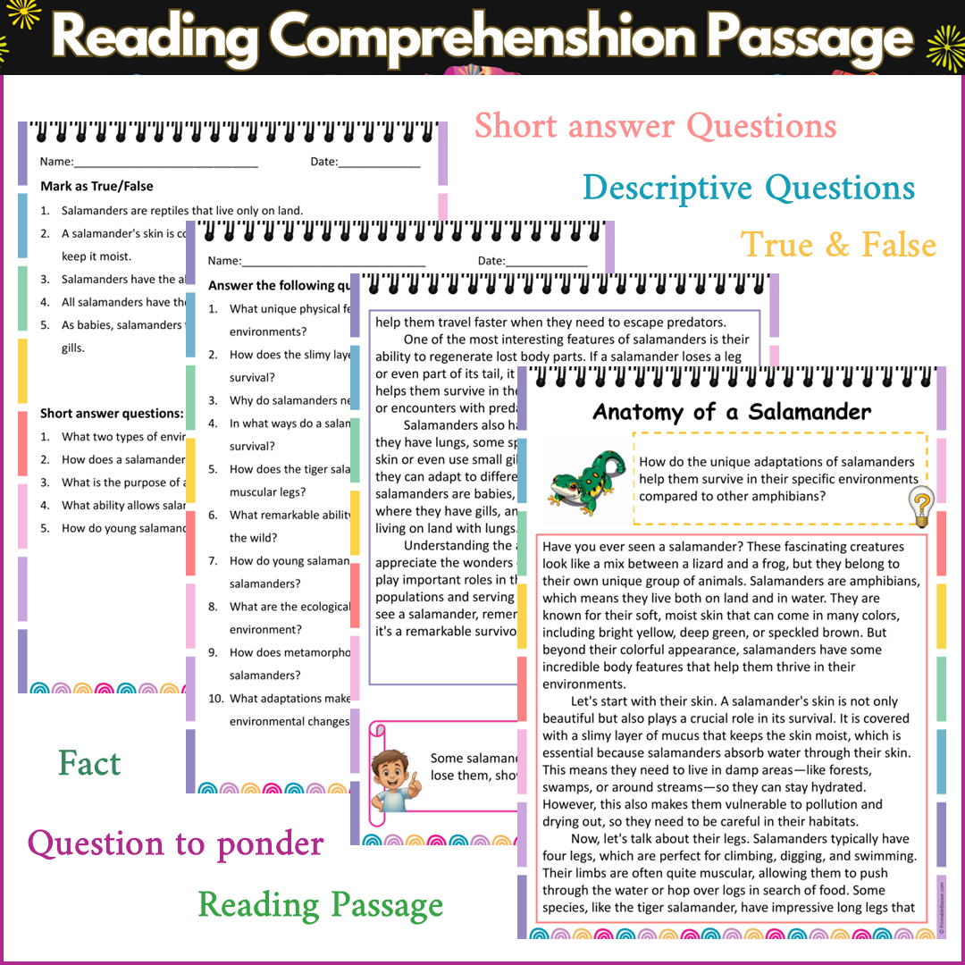 Anatomy of a Salamander | Reading Comprehension Passage and Questions