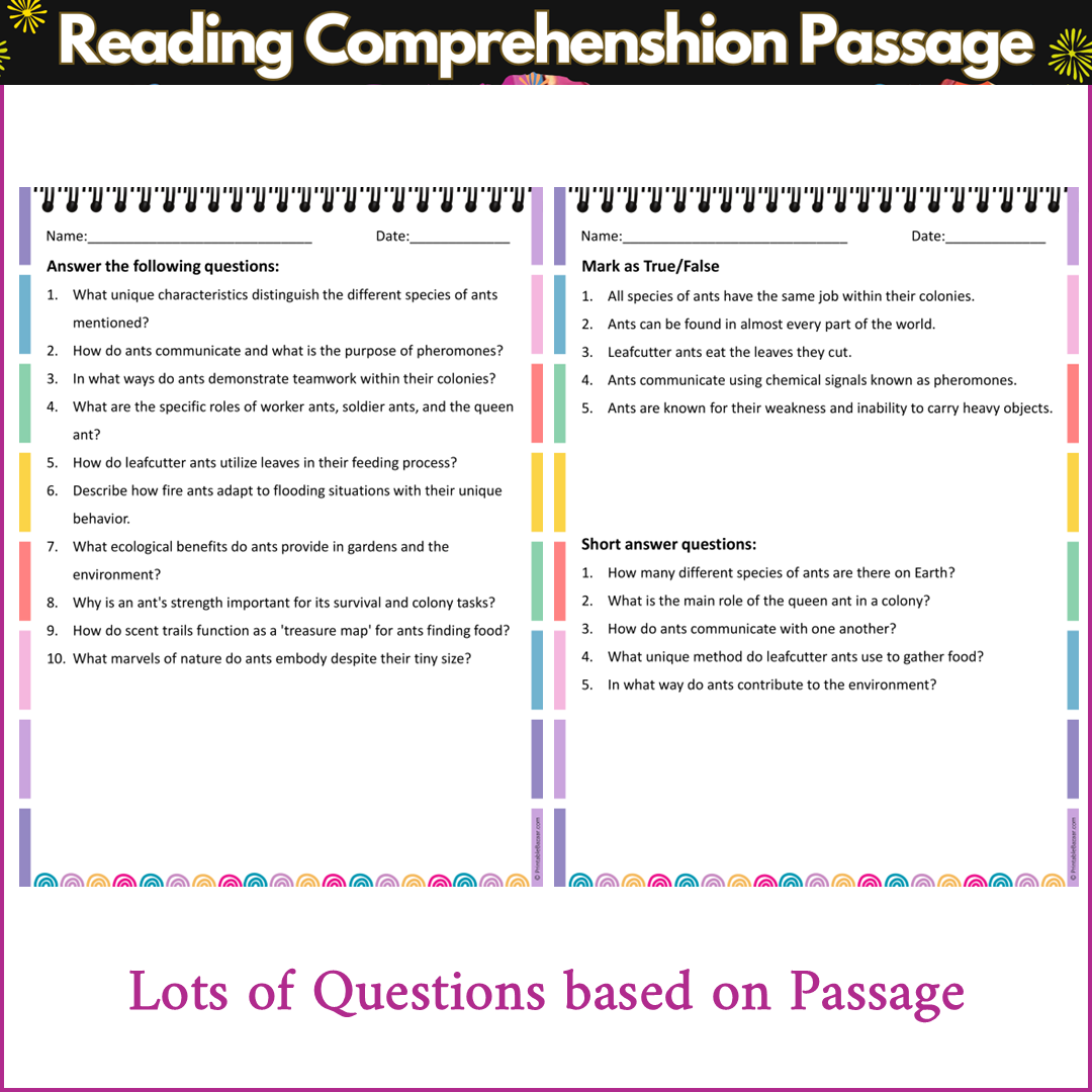 Ants | Reading Comprehension Passage and Questions