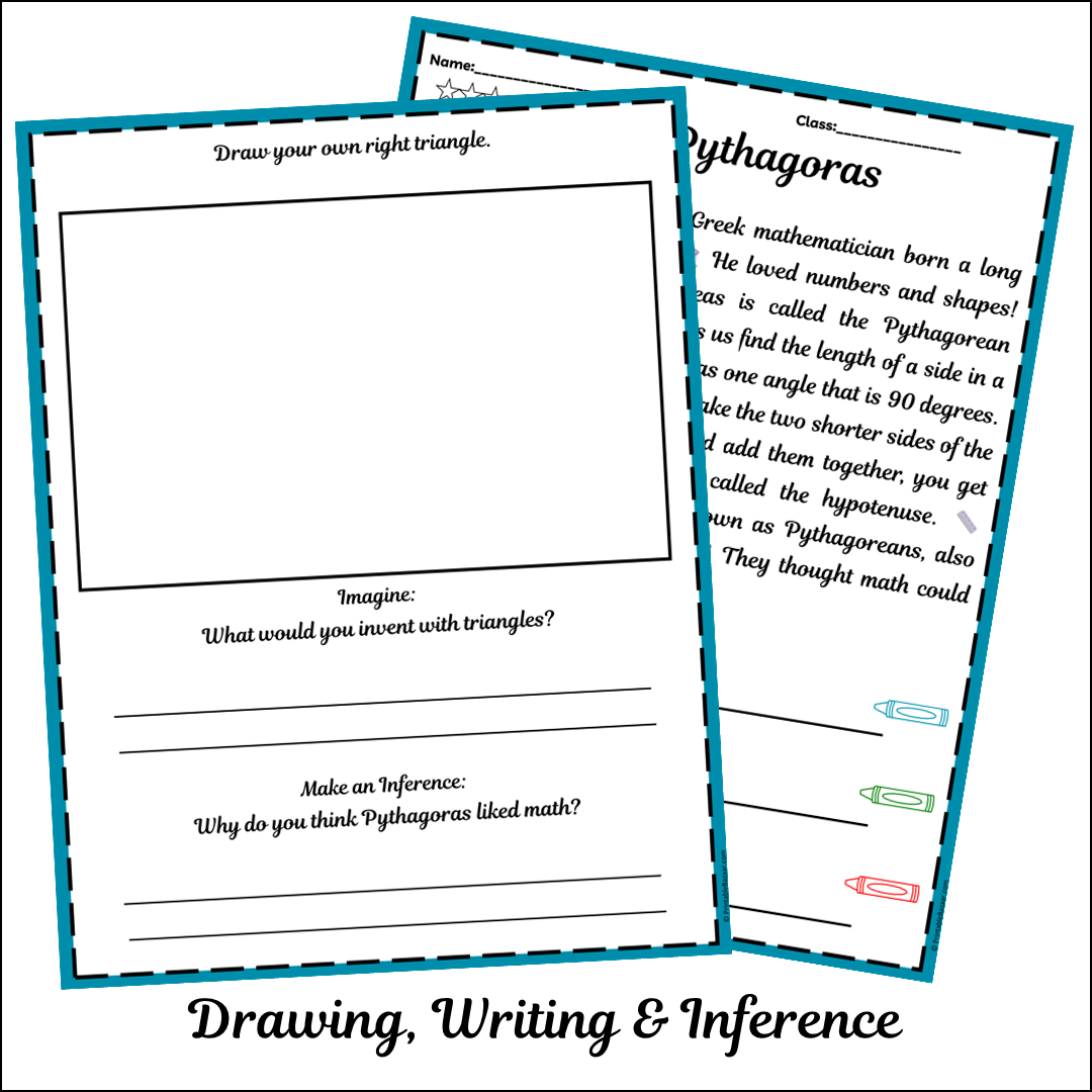 Pythagoras | Short Reading Comprehension Creative Worksheet
